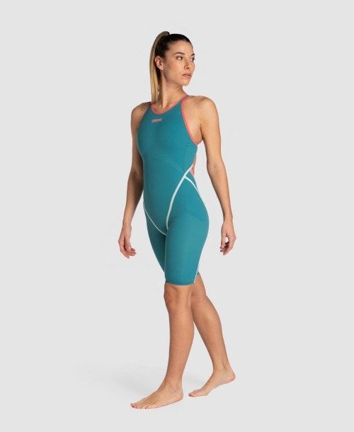 Abbigliamento Nuoto Donna Arena Powerskin Carbon Core Fx Limited Edition Calypso Bay Open Back Grigie Scuro | 94056WGLN