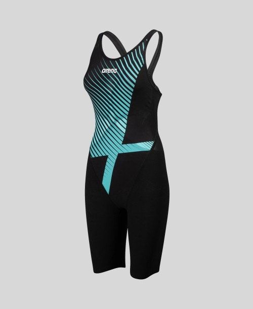 Abbigliamento Nuoto Donna Arena Powerskin Carbon Glide Diamonds Open Back Grigie Scuro | 43751LBMH