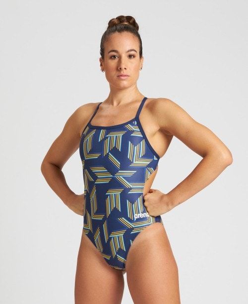 Abbigliamento Nuoto Donna Arena Puzzled Challenge Back Colorate | 46197PZXJ