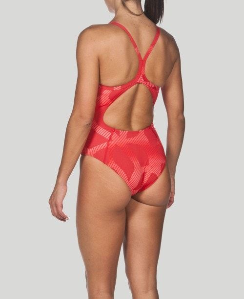 Abbigliamento Nuoto Donna Arena Spider Light Drop Back - Maxlife Rosse Rosse | 18569KGEN