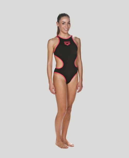 Abbigliamento Nuoto Donna Arena The One Biglogo - Maxlife Nere Rosse | 65910LFSW