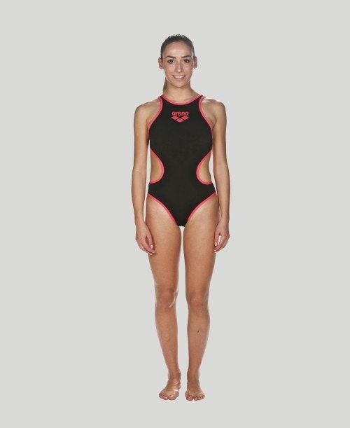 Abbigliamento Nuoto Donna Arena The One Biglogo - Maxlife Nere Rosse | 65910LFSW