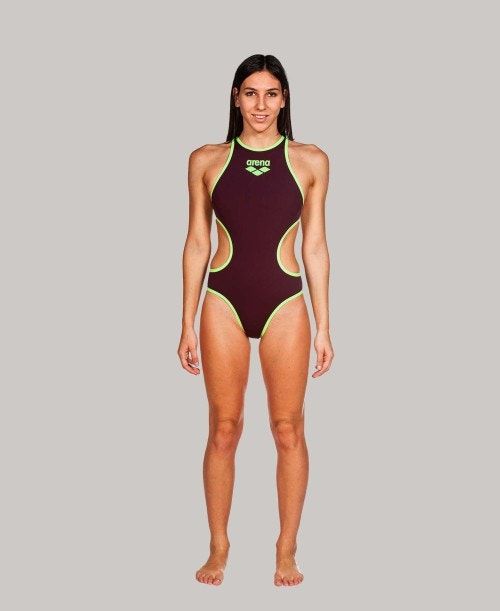 Abbigliamento Nuoto Donna Arena The One Biglogo - Maxlife Rosse Bordeaux Verdi | 58713THKP