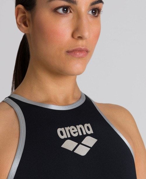 Abbigliamento Nuoto Donna Arena The One Biglogo - Maxlife Nere Argento | 49071XDGA