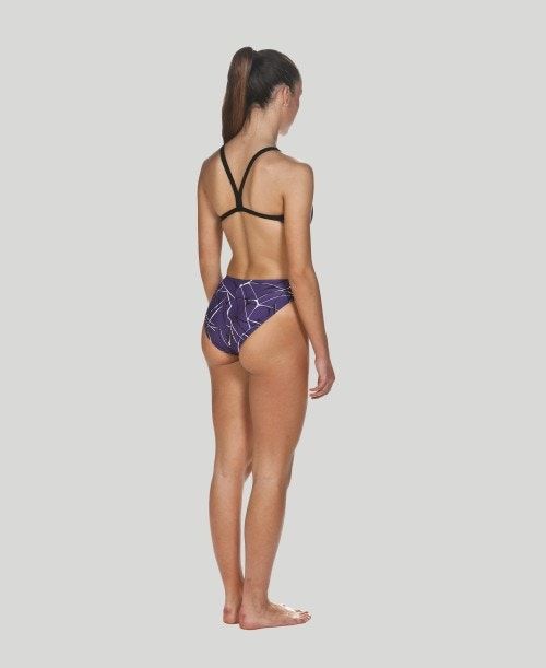 Abbigliamento Nuoto Donna Arena Water Challenge Back - Maxlife Viola Nere | 13428ZVMW