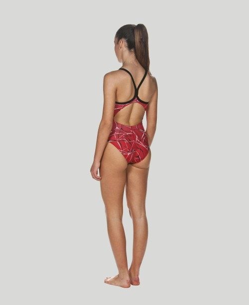 Abbigliamento Nuoto Donna Arena Water Light Drop Back - Maxlife Rosse Nere | 63879UJCI