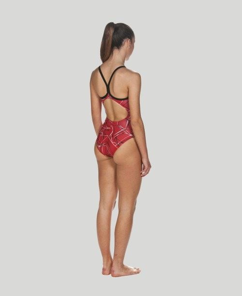 Abbigliamento Nuoto Donna Arena Water Light Drop Back - Maxlife Rosse Nere | 63879UJCI