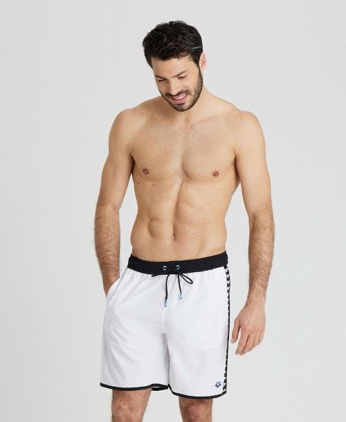 Bermuda Uomo Arena Icons Team Stripe Bermuda Bianche Nere | 17036DKAL