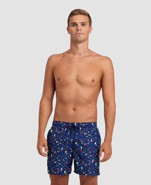 Biancheria Intima Uomo Arena Allover Beach Boxer Blu Marino Colorate | 13678JILS