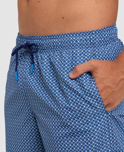 Biancheria Intima Uomo Arena Allover Beach Boxer Grigie Blu Colorate | 87261ZBFI