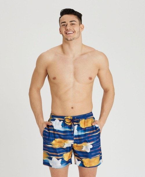 Biancheria Intima Uomo Arena Allover Print Beach Boxer Blu Marino Colorate | 24031BRAE