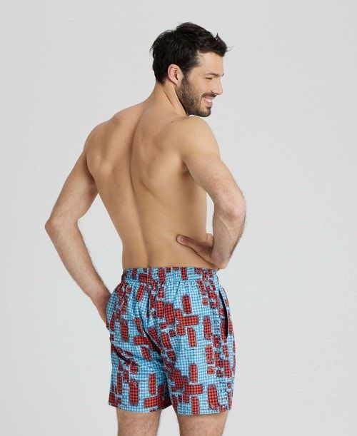 Biancheria Intima Uomo Arena Allover Print Beach Boxer Rosse Colorate | 39825JLUA