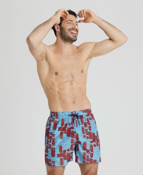 Biancheria Intima Uomo Arena Allover Print Beach Boxer Rosse Colorate | 39825JLUA