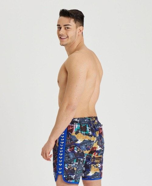 Biancheria Intima Uomo Arena Icons Allover Print Beach Boxer Blu Colorate Blu | 62084YPEQ