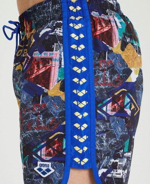 Biancheria Intima Uomo Arena Icons Allover Print Beach Boxer Blu Colorate Blu | 62084YPEQ