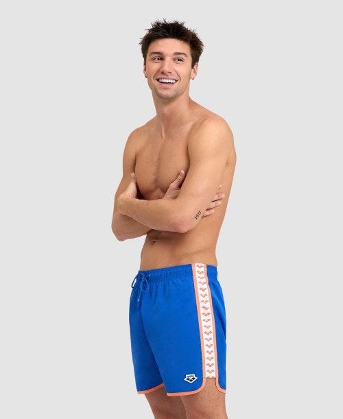 Biancheria Intima Uomo Arena Icons Team Stripe Boxer Blu Reale | 56203IJFV