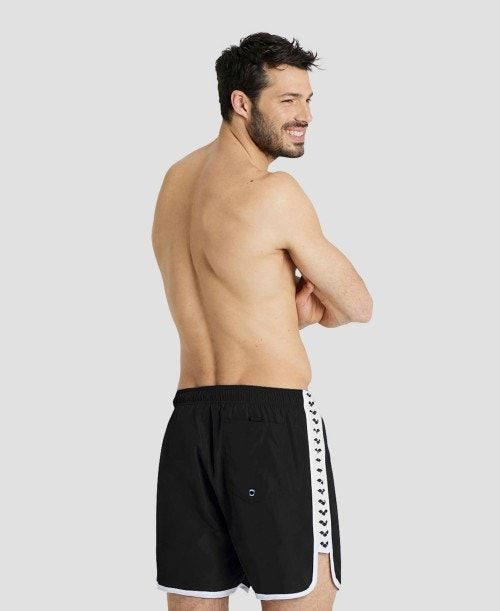 Biancheria Intima Uomo Arena Icons Team Stripe Boxer Nere Bianche | 93142YEHD