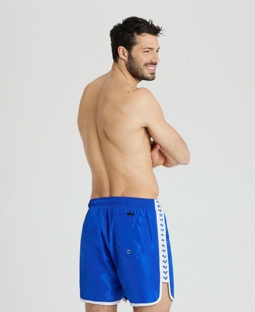 Biancheria Intima Uomo Arena Icons Team Stripe Boxer Blu Bianche | 39652HOTC