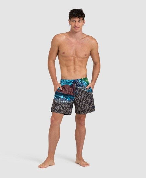 Biancheria Intima Uomo Arena Placed Beach Boxer Blu | 58407DLUP