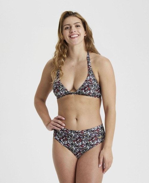 Bikini Donna Arena Halterneck Bikini Multiprints Bordeaux Colorate | 53406ZHXR