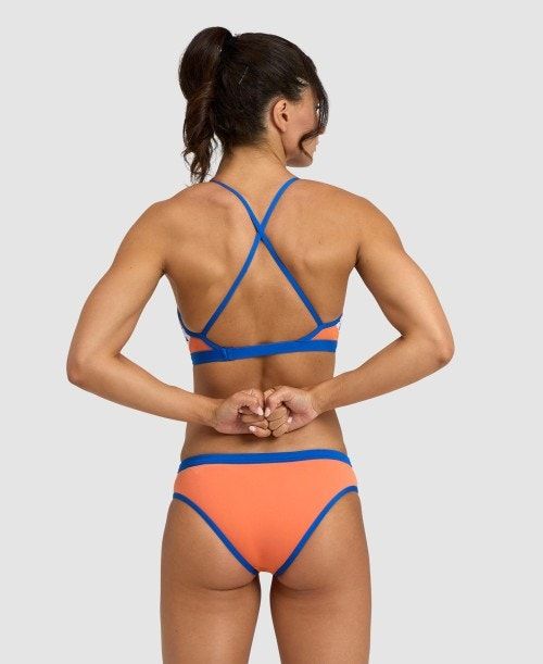 Bikini Donna Arena Icons Solid Cross Back Bikini Blu Reale | 37618DZYR