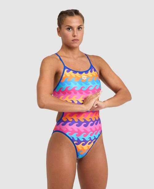 Body Donna Arena Allover Reversible Challenge Back One Piece Blu Colorate | 43657TGJE