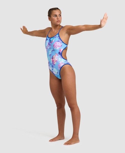 Body Donna Arena Allover Reversible Challenge Back One Piece Blu Colorate | 43657TGJE