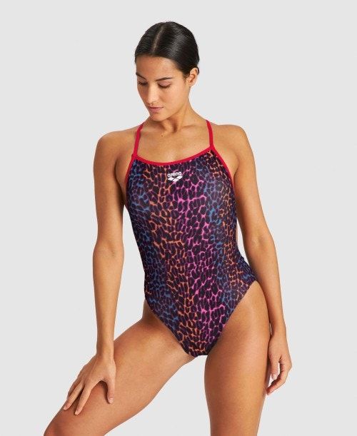 Body Donna Arena Animal Stripe Booster Back One Piece Rosa Colorate | 79230XRKL