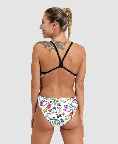 Body Donna Arena Crazy Challenge Back One Piece Nere Bianche Colorate | 48156CSRY