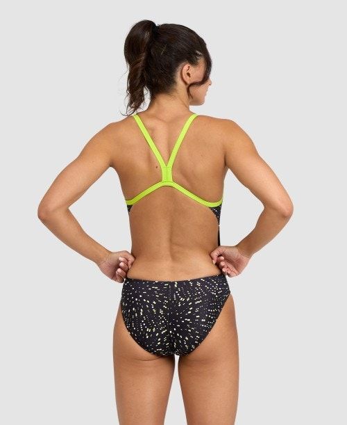 Body Donna Arena Fireworks Challenge Back One Piece Verdi Nere Colorate | 54816SQAL