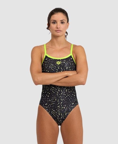 Body Donna Arena Fireworks Challenge Back One Piece Verdi Nere Colorate | 54816SQAL