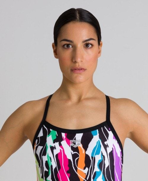 Body Donna Arena Flex Challenge Back One Piece Nere Colorate | 42059UCYF