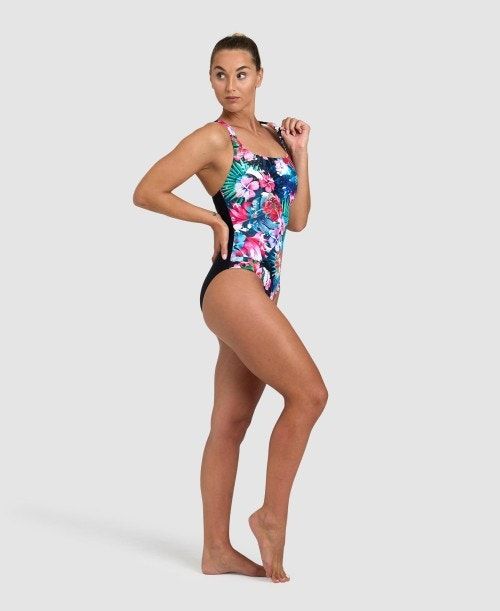 Body Donna Arena Flower Control Back One Piece Nere Nere Colorate | 86917PASL