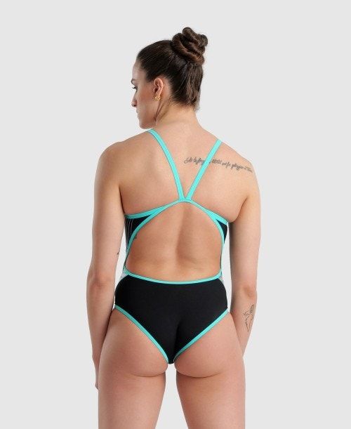 Body Donna Arena Icons Logo Super Fly Back Diamonds One Piece Nere Bianche Blu | 49063YMEX