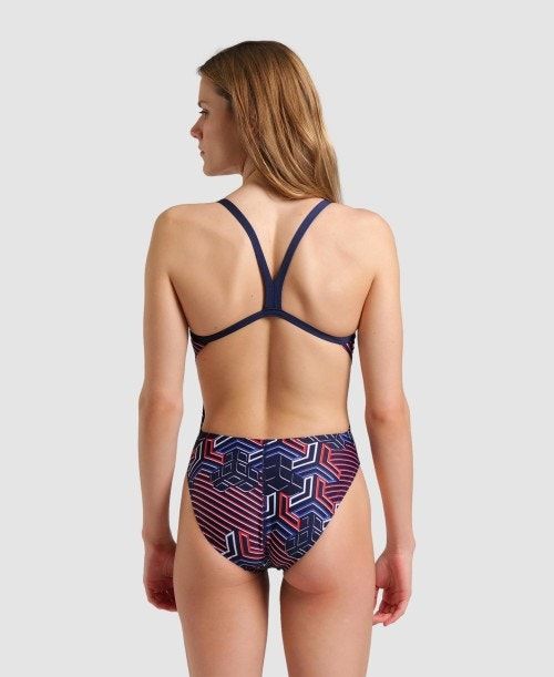 Body Donna Arena Kikko Pro Challenge Back One Piece Blu Marino | 37165NSZH