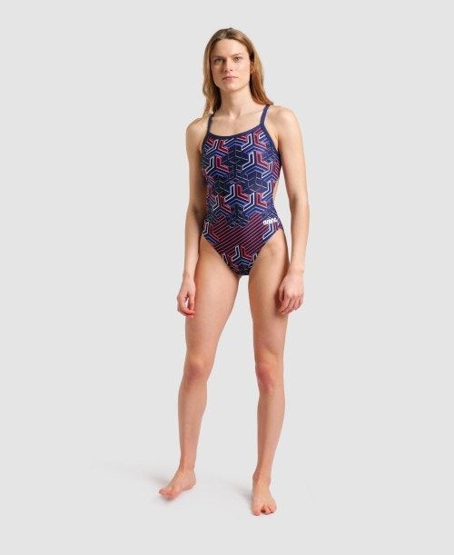 Body Donna Arena Kikko Pro Challenge Back One Piece Blu Marino | 37165NSZH