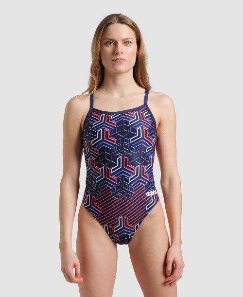 Body Donna Arena Kikko Pro Challenge Back One Piece Blu Marino | 37165NSZH