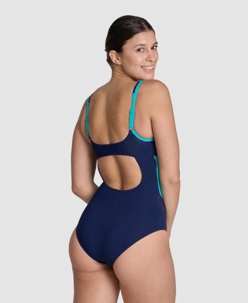 Body Donna Arena Makimurax One Piece Blu Marino Verdi | 76039DBUZ