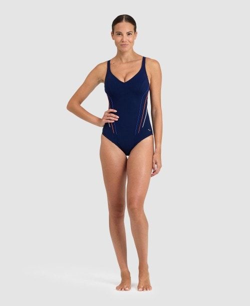 Body Donna Arena Marina Eye Back One Piece Blu Marino Blu Chiaro | 02965XTFE