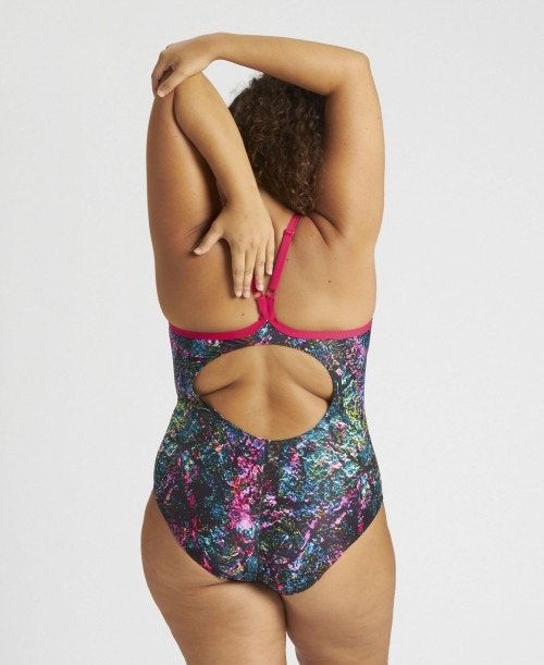 Body Donna Arena Mountains Texture Light Drop Back One Piece Plus Rosa Colorate | 19854WKNP