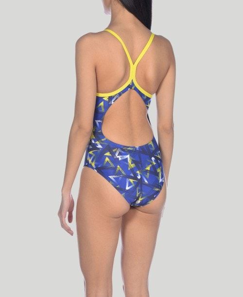 Body Donna Arena Power Triangle Light Drop One Piece Blu Gialle | 82571XUDT