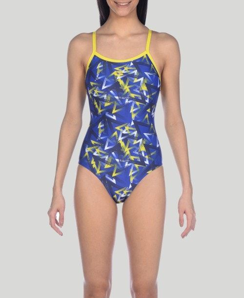 Body Donna Arena Power Triangle Light Drop One Piece Blu Gialle | 82571XUDT