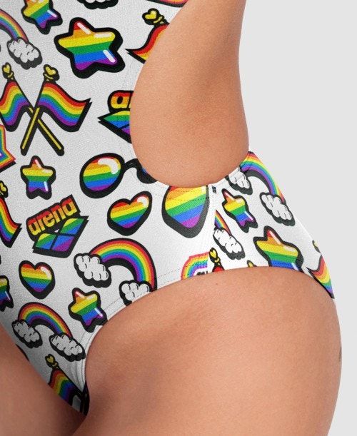 Body Donna Arena Pride Print Of The Month Challenge Back One Piece Colorate | 35049GLRA