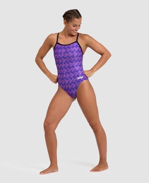 Body Donna Arena Ride The Wave Light Drop Back One Piece Nere Viola | 41576MBNG