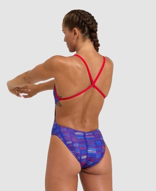 Body Donna Arena Slow Motion Xcross Back One Piece Rosse Blu Colorate | 29786VNHZ