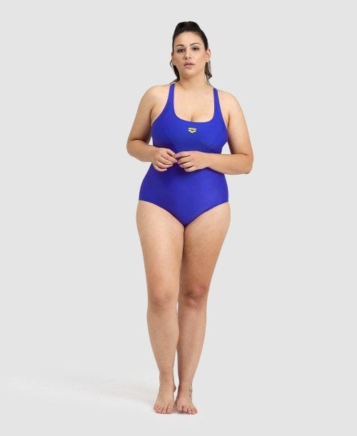 Body Donna Arena Solid Control Pro Back Plus One Piece Blu | 24796QHYG