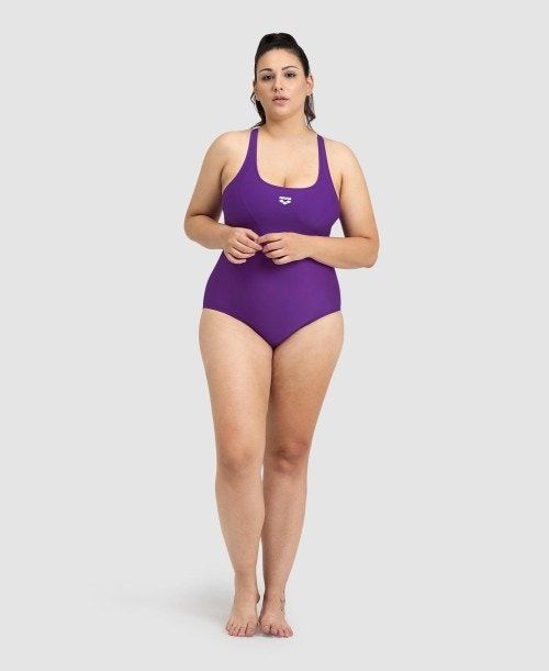 Body Donna Arena Solid Control Pro Back Plus One Piece Viola | 79261IJXA