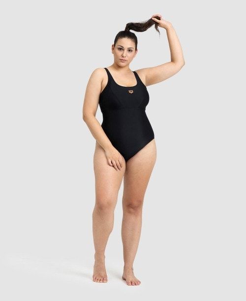 Body Donna Arena Solid Control Pro Back Plus One Piece Nere | 74052VUQK