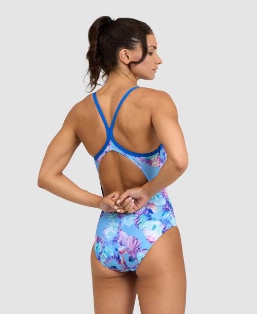 Body Donna Arena Spring Garden Light Drop Back One Piece Blu Reale Blu Reale Colorate | 87963QUSI