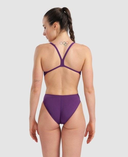 Body Donna Arena Team Challenge Back One Piece Viola Bianche | 14625IQOA